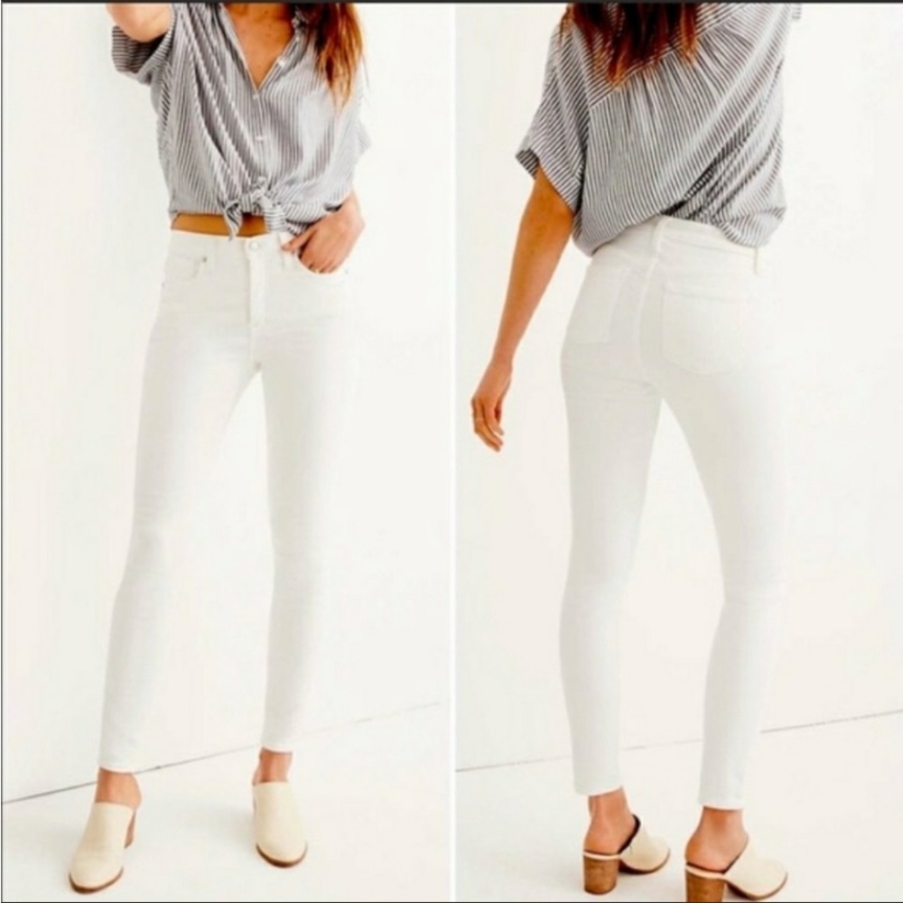 Madewell High Riser Skinny White Jeans